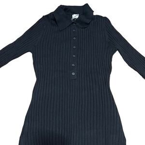 A New Day Women's Black Henley Neck Long Sleeve Sweater - Size Small - NWT